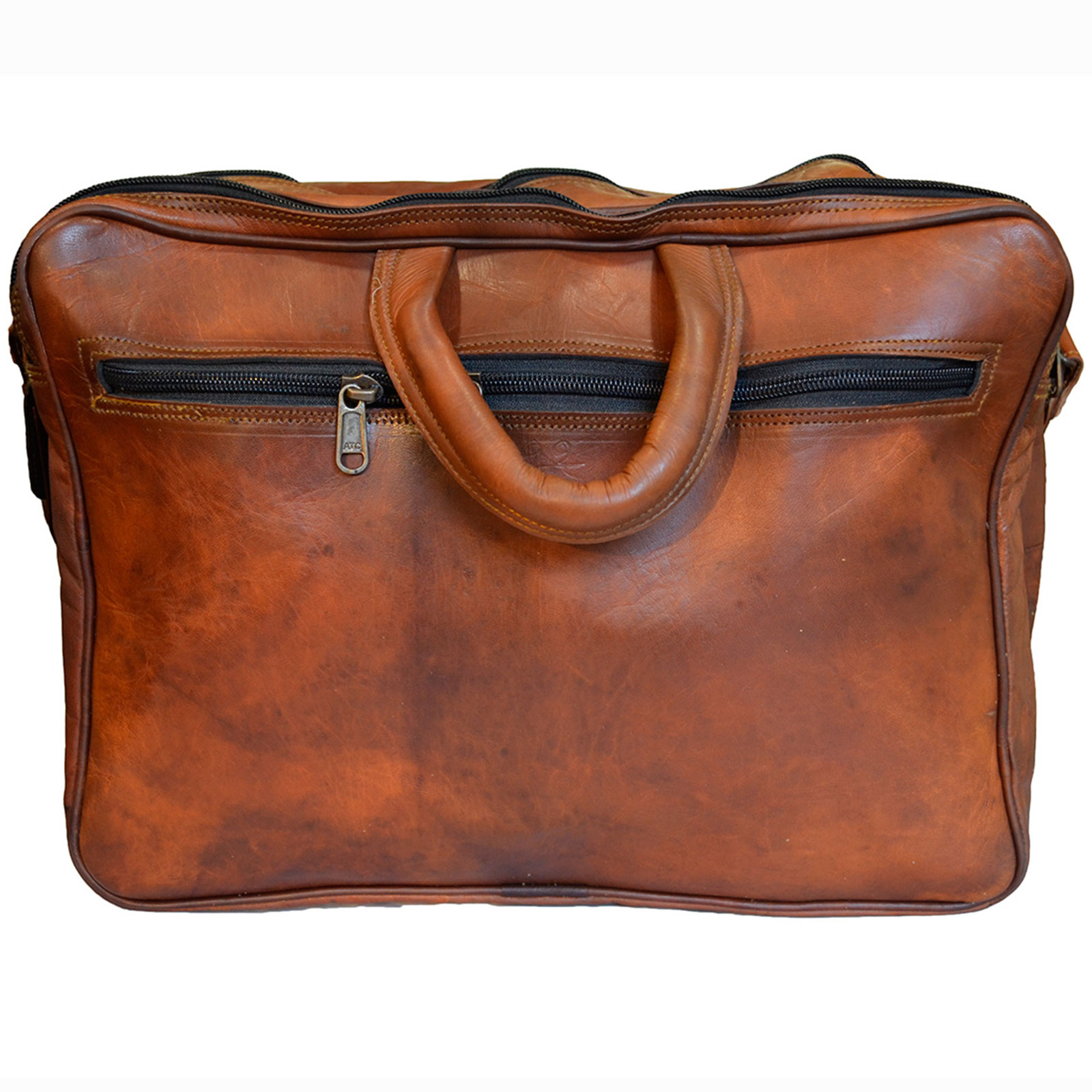 Vintage Genuine Leather Office Bag Laptop Shoulder Briefcase